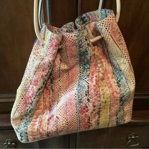 Brahmin Multi-Colored Snake Print Trina Coronado Handbag